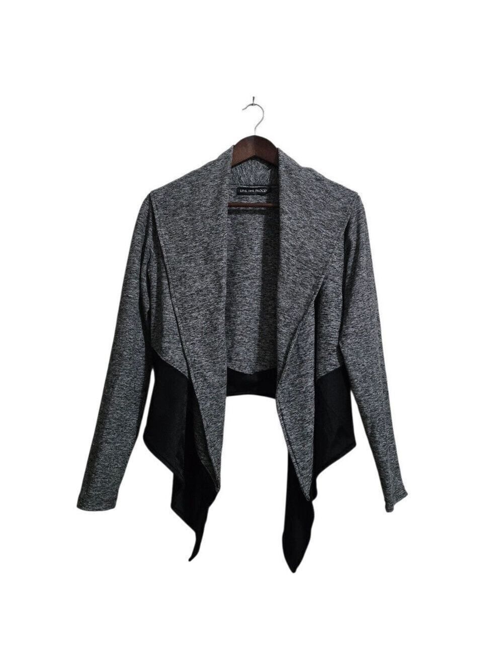Live The Process Colorblock Drape Waterfall Stretch Activewear Jacket Sz S